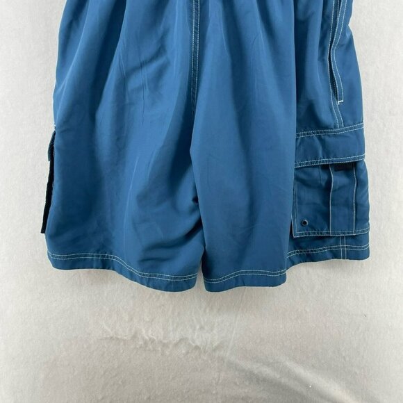 Speedo Marina Volley Shorts Men's Sz M Blue Drawstring Elastic Waist Lined - Picture 9 of 11